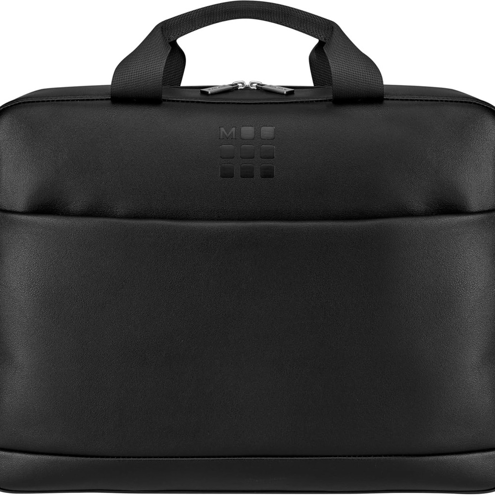Black Moleskine Classic Briefcase Laptop Bag With Strap